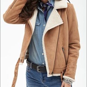 Suede faux furr jacket